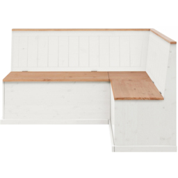 Loft24 Sara 3 Seater White Wax Corner Bench with Storage - thumbnail 3