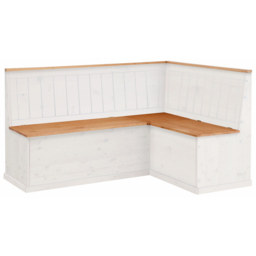 Loft24 Sara 3 Seater White Wax Corner Bench with Storage - thumbnail 2