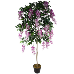 Leaf Artificial Light Pink Wisteria Tree in Pot 150cm - thumbnail 1