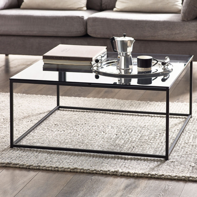 Julian Bowen Chicago Smoked Glass Square Coffee Table - image 1
