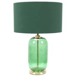 ValueLights Leigh Reni Green Shade Forest Green Glass LED Table Lamp