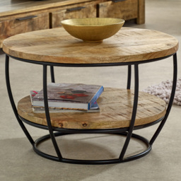 Brooklyn Surrey Single Shelf Solid Wood and Metal Coffee Table