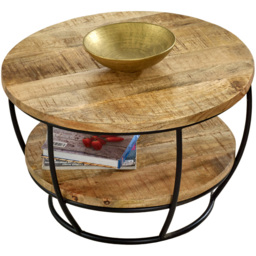 Brooklyn Surrey Single Shelf Solid Wood and Metal Coffee Table - thumbnail 3