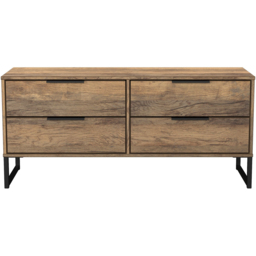 Crowndale Hong Kong 4 Drawer Vintage Oak Bed Box Ready Assembled - thumbnail 3