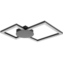 Cosylyte Miles Matt Black 2 Square LED Flush Ceiling Light
