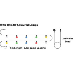 Eagle Connect 10 RGB Lamps LED Festoon String Light 5m - thumbnail 4
