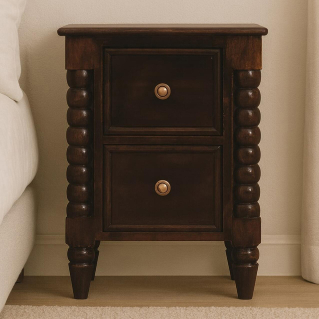 Artisan Furniture Spindle 2 Drawer Winewood Oak Solid Wood Nightstand - image 1