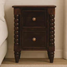 Artisan Furniture Spindle 2 Drawer Winewood Oak Solid Wood Nightstand