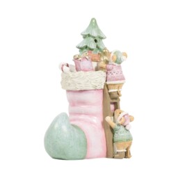 Mistletoe Cottage Pink Cute Mouse Boot Christmas Ornament 19cm - thumbnail 2