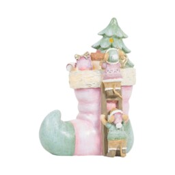 Mistletoe Cottage Pink Cute Mouse Boot Christmas Ornament 19cm - thumbnail 4