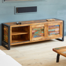 Baumhaus Urban Chic 2 Door Single Drawer Single Shelf Widescreen TV Unit - thumbnail 2
