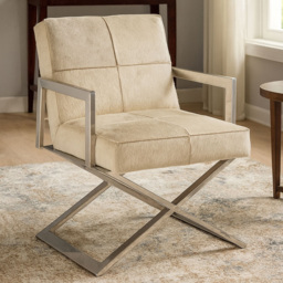 Premier Housewares Kensington Townhouse Genuine Grey Leather Chair