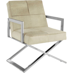 Premier Housewares Kensington Townhouse Genuine Grey Leather Chair - thumbnail 2