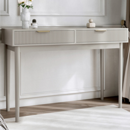 CARME Home Layla Mocha 2 Drawer Ribbed Dressing Table