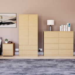 Vida Designs Denver 3 Piece Pine Bedroom Furniture Set - thumbnail 1