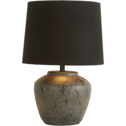 Lighting Collection Black Ceramic Lamp - thumbnail 3