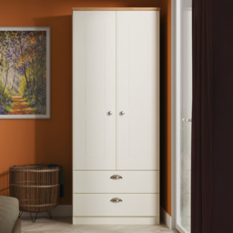 Crowndale Victoria 2 Door 2 Drawer Cream Ash and Oak Wardrobe