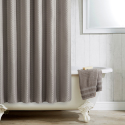 Waterline Grey Polyester Shower Curtain