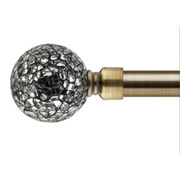 New Edge Blinds Mirrored Brass Extendable Eyelet Metal Curtain Pole Set 160-300cm