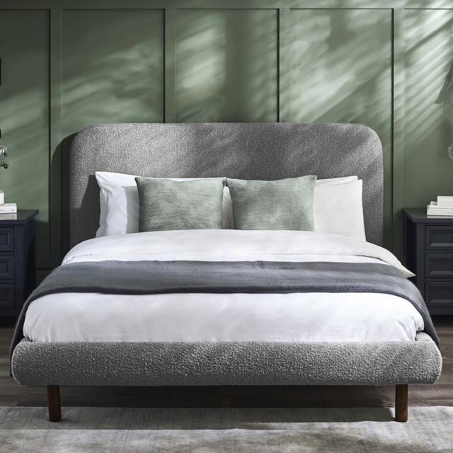 Julian Bowen Hannah Grey Boucle Double Bed - image 1