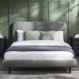 Julian Bowen Hannah Grey Boucle Double Bed - thumbnail 1