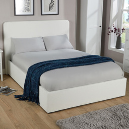 Home Source Serenity King Size Boucle Upholstered Ottoman Storage Bed Frame