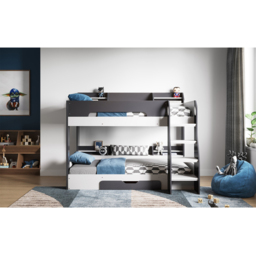Flair Flick Grey Single Drawer Bunk Bed with Shelves - thumbnail 2