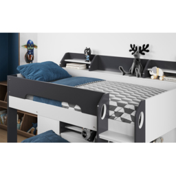 Flair Flick Grey Single Drawer Bunk Bed with Shelves - thumbnail 3