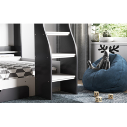 Flair Flick Grey Single Drawer Bunk Bed with Shelves - thumbnail 4
