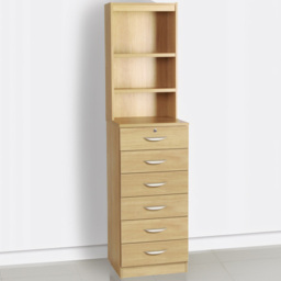 R White Cabinets Brown 6 Drawer 3 Shelf Chest of Drawers with Hutch - thumbnail 1