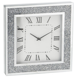 Glamour Crushed Crystal Round Roman Numerals Wall Clock 40cm