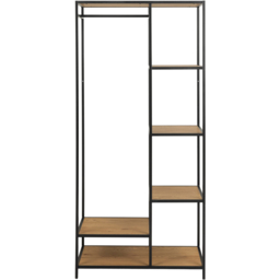 Florence Seaford 5 Shelf Oak and Black Metal Clothes Rack - thumbnail 3