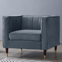 Home Detail Thomas Grey Velvet Sofa Chair