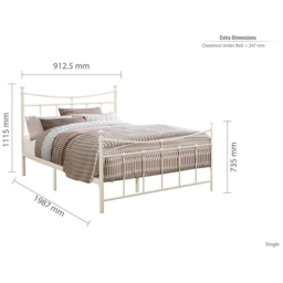 Emily Single Cream Bed Frame - thumbnail 4