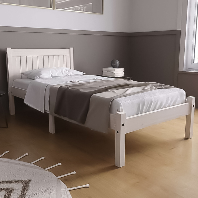 Rio White Single Bed Frame - image 1