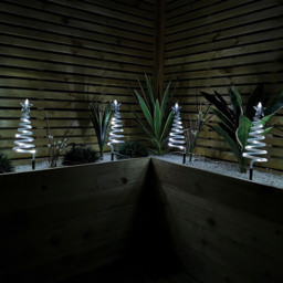 Samuel Alexander Cool White LED Spiral Tree Christmas Path Light 11cm 4 Pack