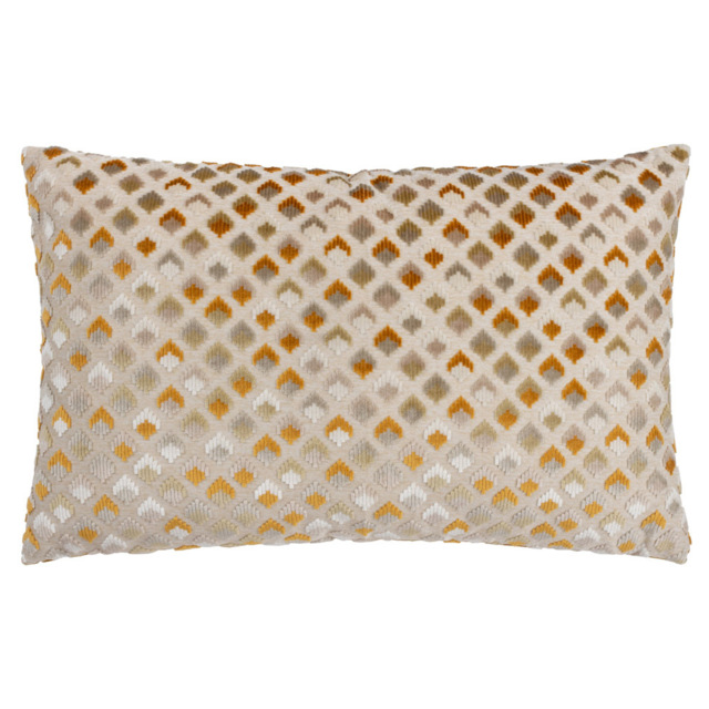 Paoletti Lexington Gold Velvet Jacquard Cushion - image 1