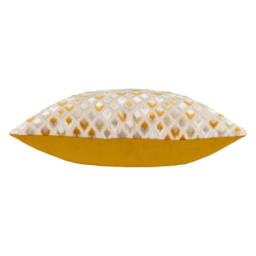 Paoletti Lexington Gold Velvet Jacquard Cushion - thumbnail 3