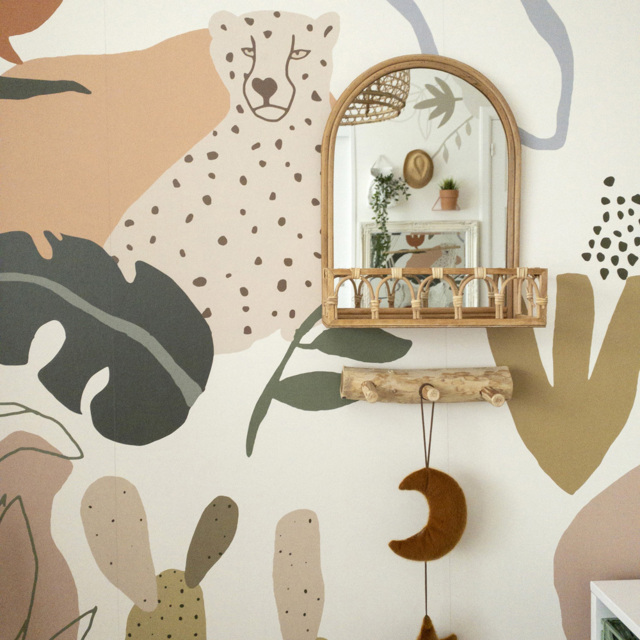 Grandeco Roomblush Safari Jungle Kids Multicolour 4 Lane Wall Mural - image 1