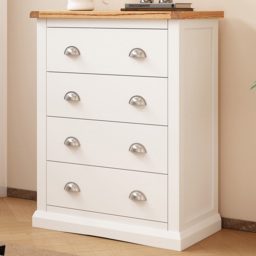 Cabinet Bits Cosenza 4 Drawer Chest of Drawers with Chrome Cup Handle