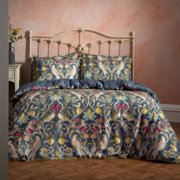 EW by Edinburgh Weavers Liberty Double Floral Birds Navy Cotton Duvet Set