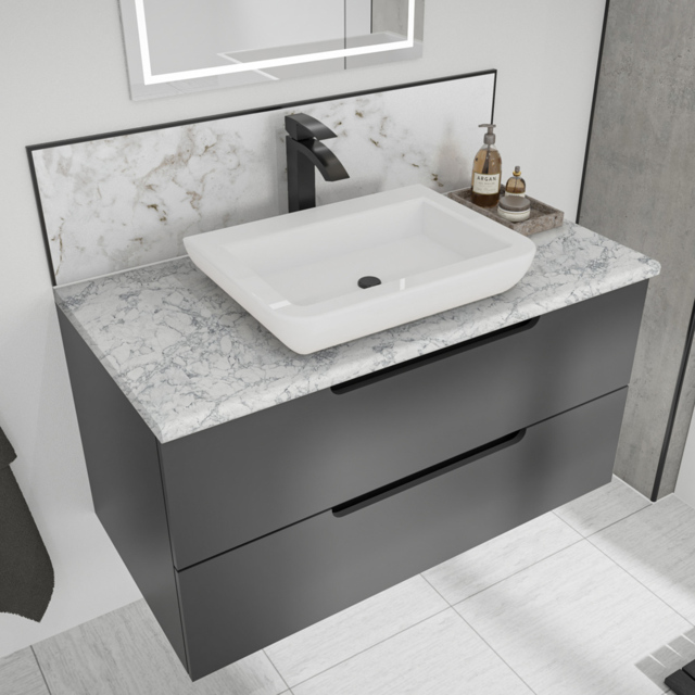 Wetwall Post Formed White Marble Vanity Worktop 1500 x 425mm - image 1