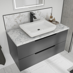 Wetwall Post Formed White Marble Vanity Worktop 1500 x 425mm