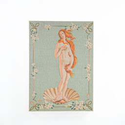 Shay Vintage Seashells Green Hand Painted Linen