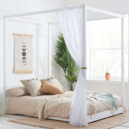 Darwin White Double 4 Poster Bed - thumbnail 1