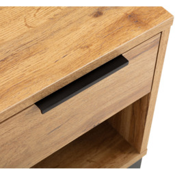 Julian Bowen Bali Single Drawer Modern Oak Effect Bedside Table - thumbnail 4