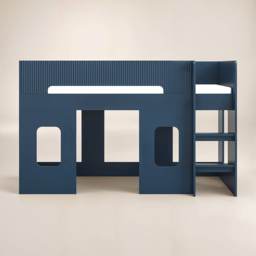 Flair Lino Navy Play House Mid Sleeper Bed - thumbnail 3