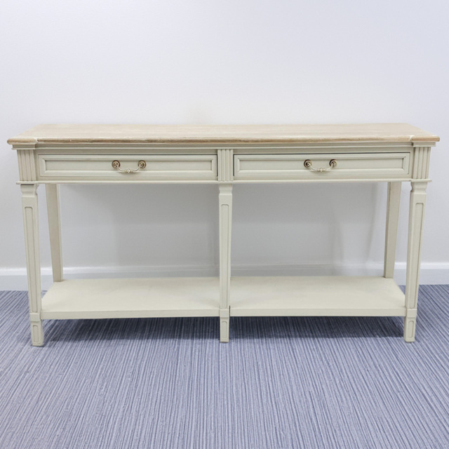 Acacia Home Cream 2 Drawer Single Shelf Console Table - image 1