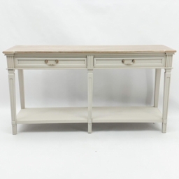 Acacia Home Cream 2 Drawer Single Shelf Console Table - thumbnail 2