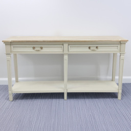 Acacia Home Cream 2 Drawer Single Shelf Console Table - thumbnail 1